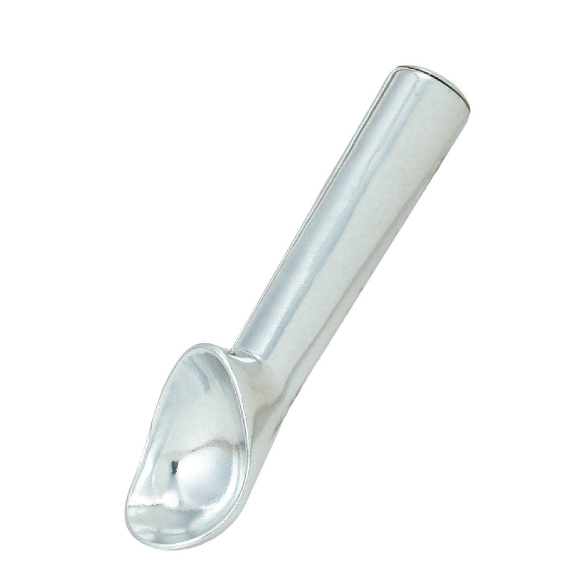 Polished aluminum ice cream scoop with ergonomic handle for easy serving in kitchen utensils and gadgets collection under $50