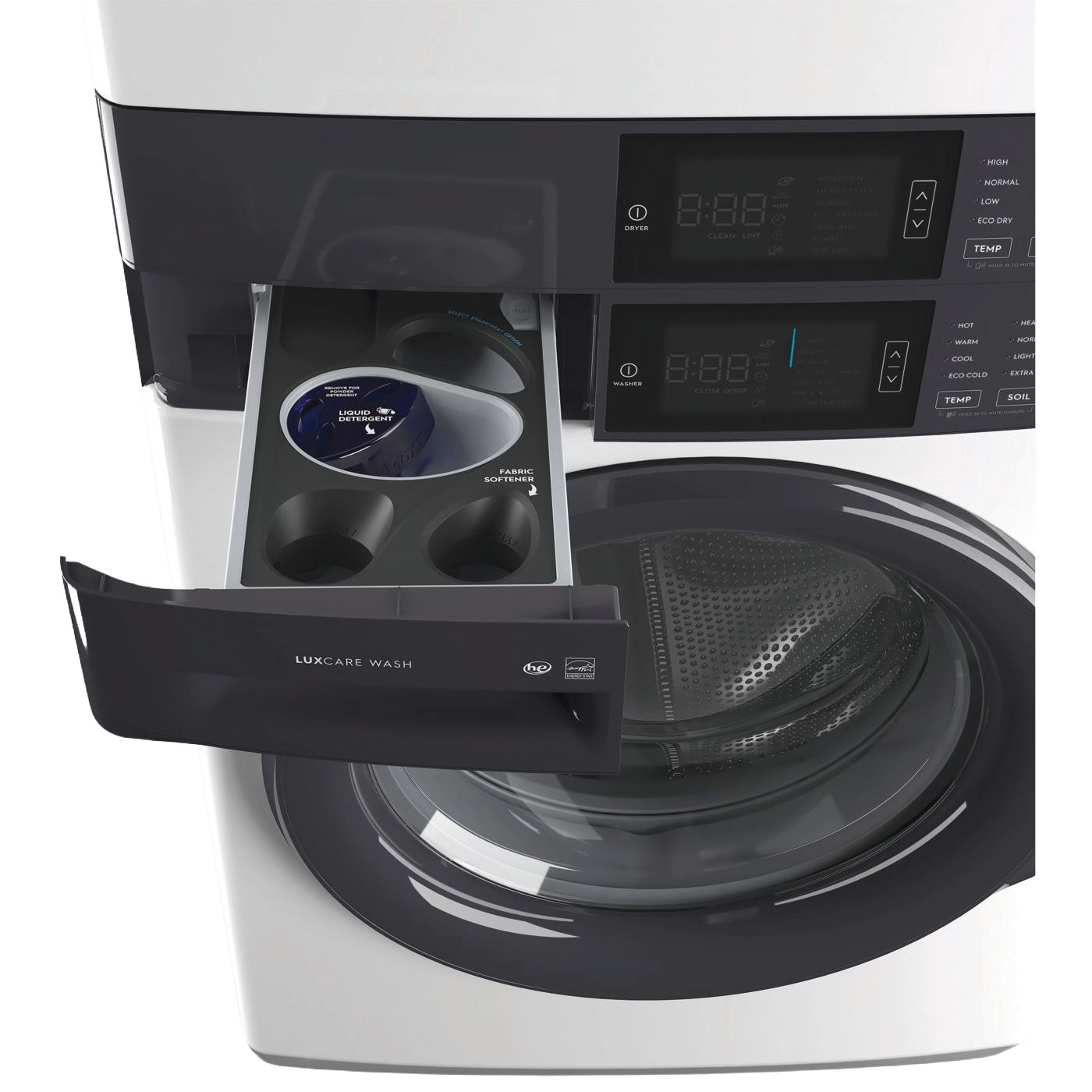 Laundry Tower Single Unit Front Load 4.4 Cu. Ft. Washer & 8 Cu. Ft. Gas Dryer