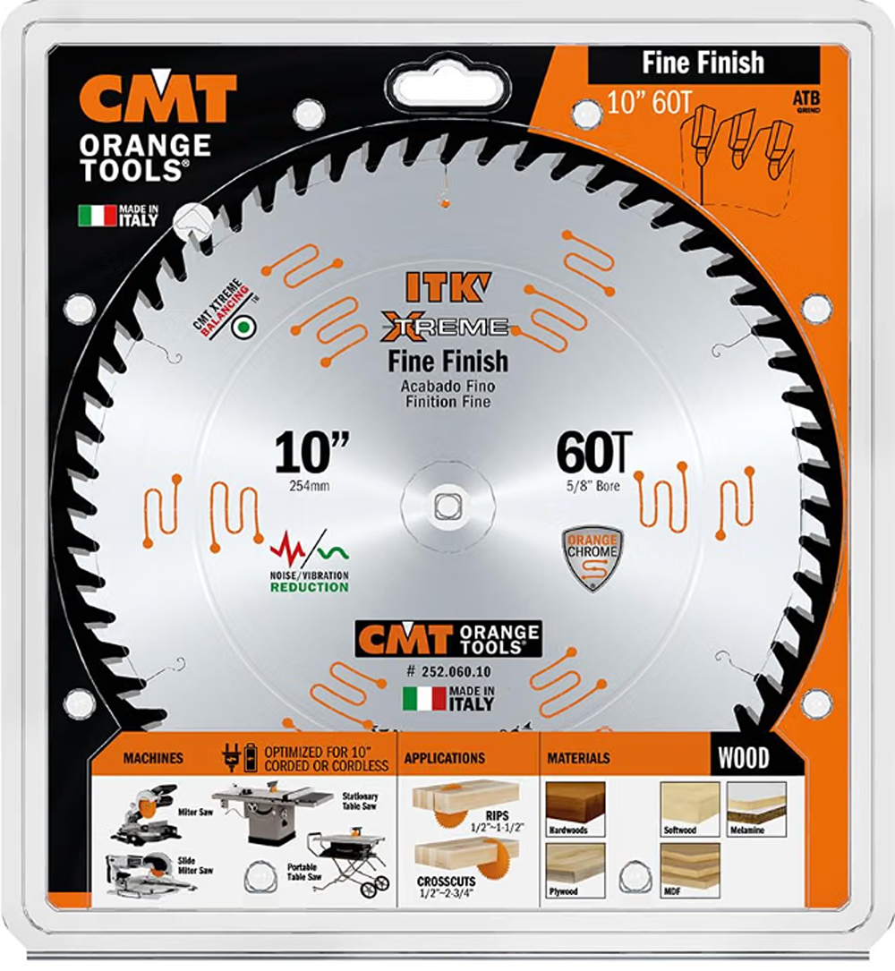 CMT Orange Tools 10" 60T Fine Finish Saw Blade