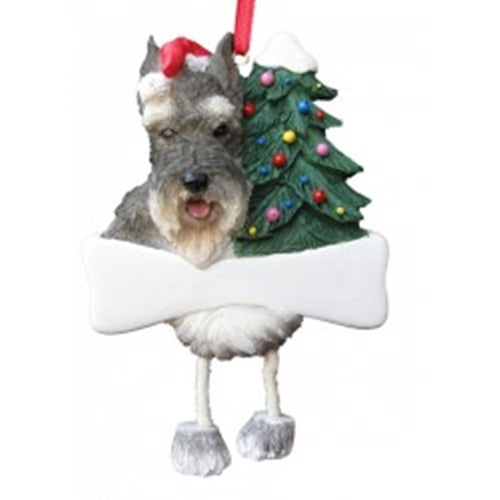 E&S Pets Personalized Schnauzer Dangling Legs Ornament