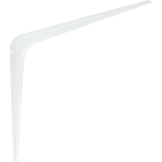 White steel shelf bracket with girder construction for strong support in shelving and storage organization projects under $50