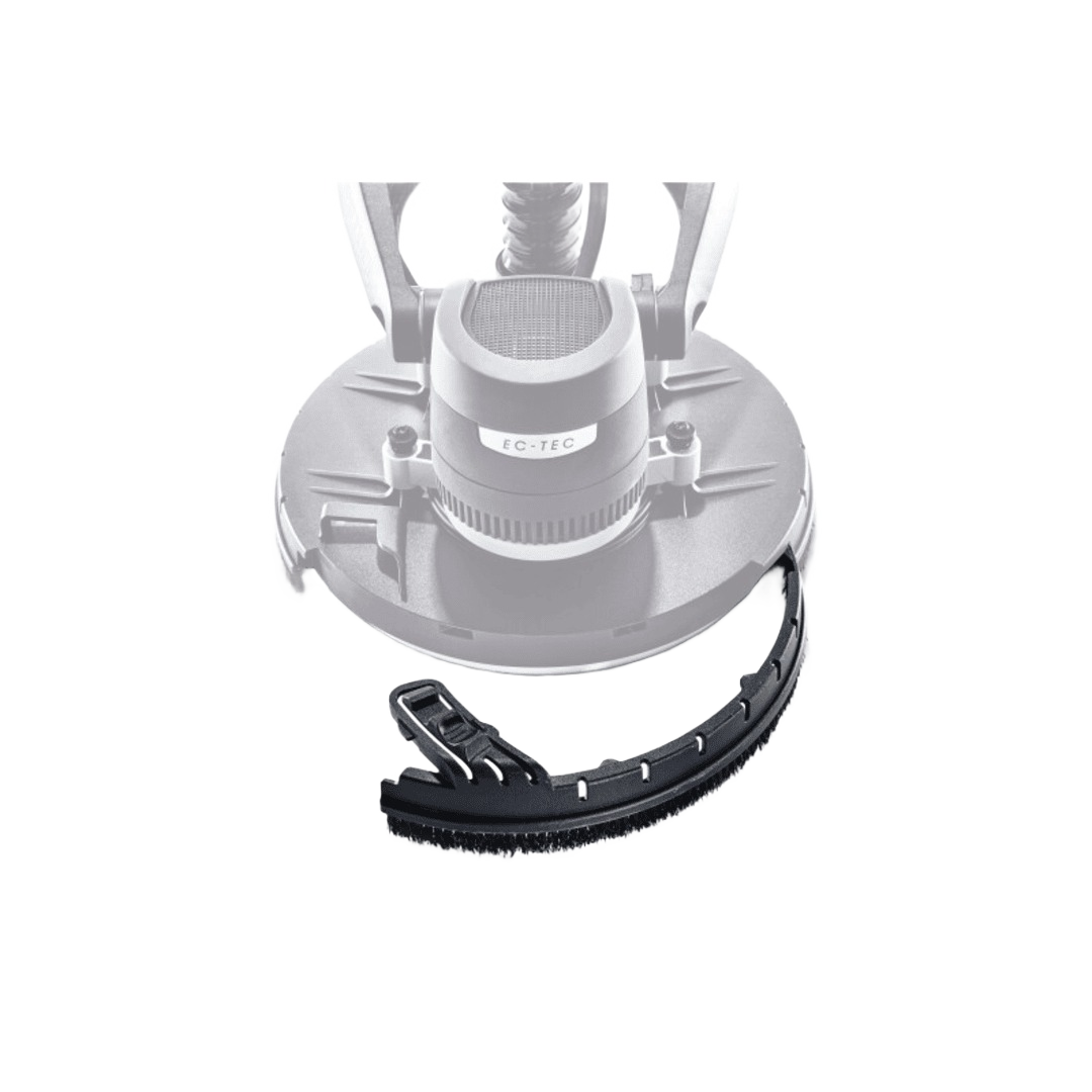 Drywall sander brush segment in gray with black curved attachment for tools and home improvement use