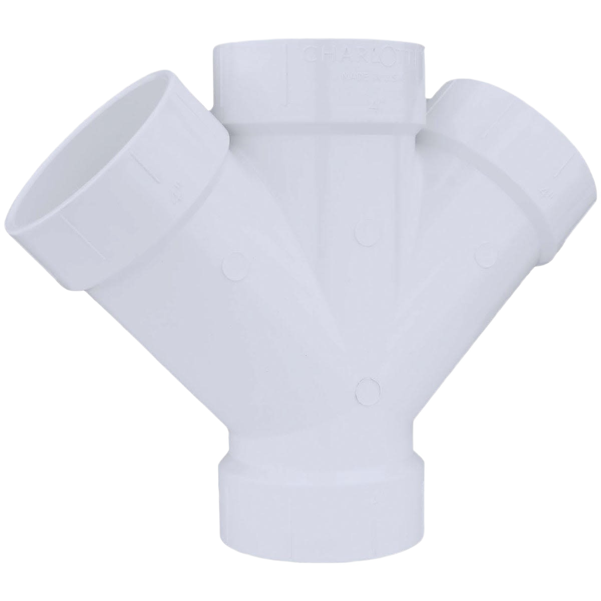 White PVC double wye fitting for plumbing drainage in pipes & fittings and home improvement collections under $100