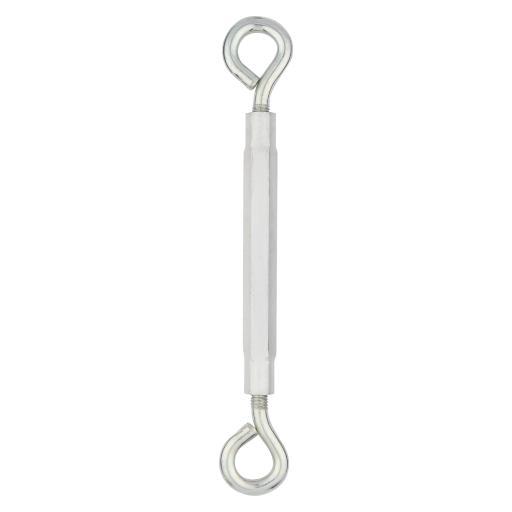 Zinc eye and eye turnbuckle with hex body for adjustable tensioning in hardware and fasteners under $50