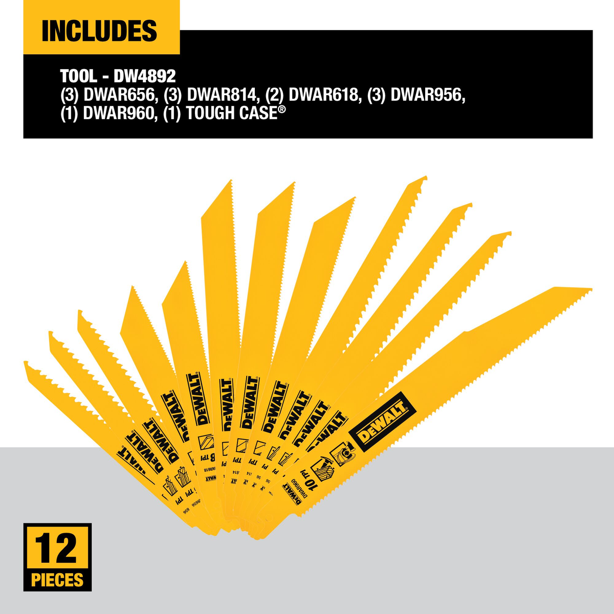 DEWALT Bi-Metal Reciprocating Saw Blade Set (12 pc.)