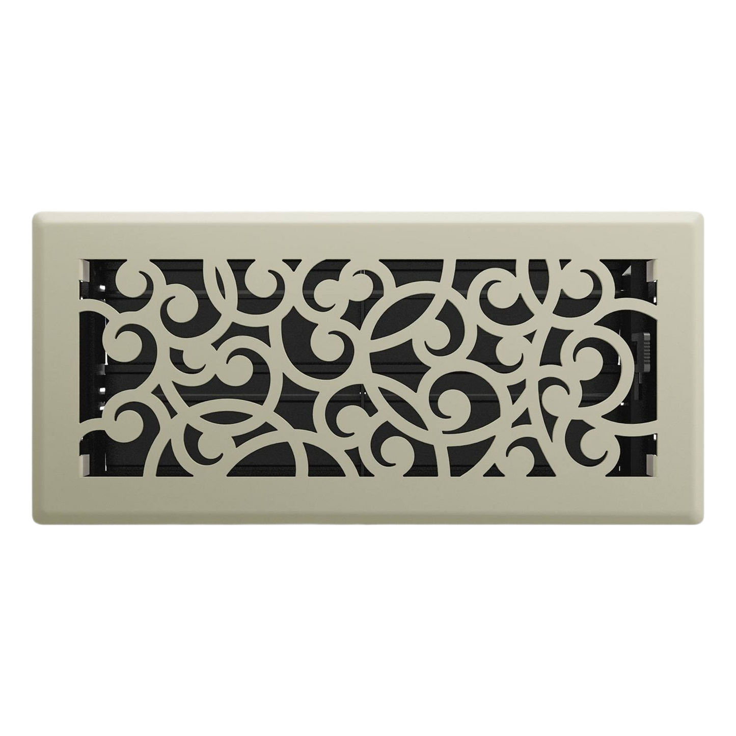 Decorative satin nickel floor register with intricate swirled pattern for home improvement under $50 collections