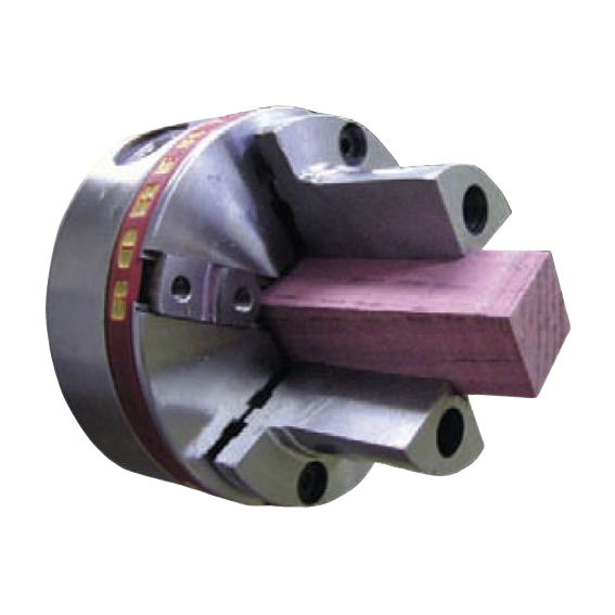 Metal lathe chuck with three jaws gripping a rectangular wooden block for precise woodworking tasks under $100 tools collection