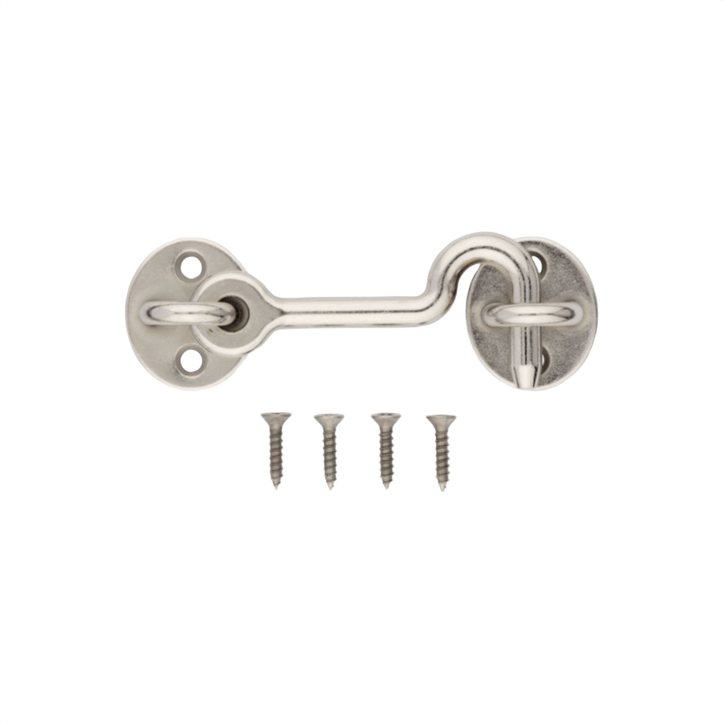 Satin nickel privacy hook with mounting screws for barn door hardware in Door Knobs & Hardware and Home Improvement collections under $50