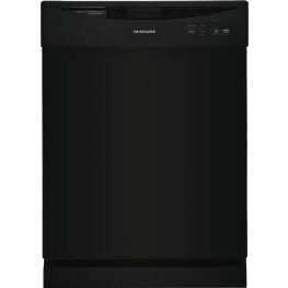 Black built-in dishwasher with digital controls, part of dishwashers and kitchen appliances for home improvement.