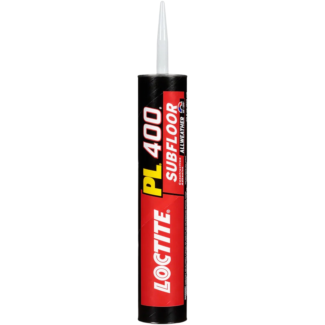 Tube of Loctite PL400 heavy-duty subfloor adhesive for wood and masonry in glue and adhesive collections