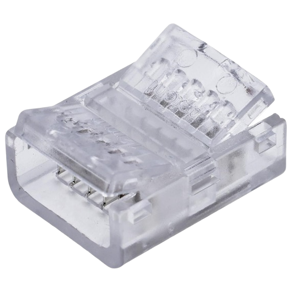 Transparent flush mounting connector for tape lighting with secure locking mechanism in electrical and lighting collections under $50