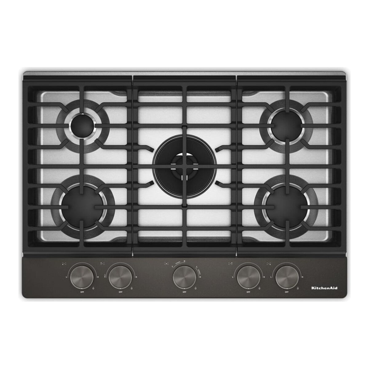 KitchenAid® 30 in. Gas Cooktop with 5 Burners and Integrated Wok Grate