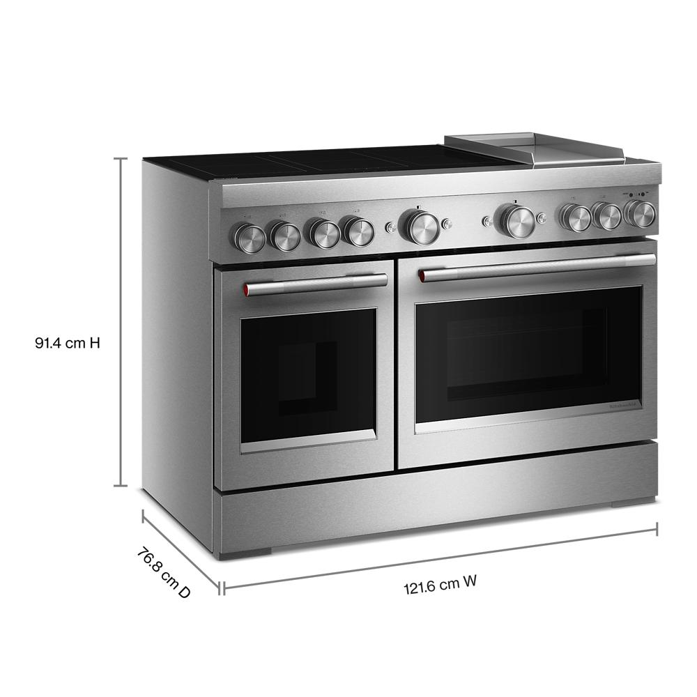 48-Inch 6-Element Induction Freestanding Commercial-Style Range with Griddle