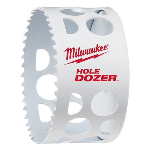 White bi-metal hole saw with sharp teeth and ventilation holes for woodworking tools under $50 collection