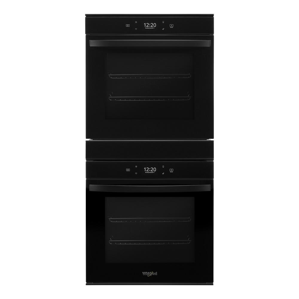 Black 24 inch double wall oven with digital touch controls in kitchen and appliances collection