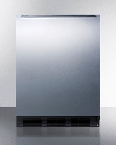Stainless steel all-refrigerator with black vent at base in refrigerators and kitchen appliances collection