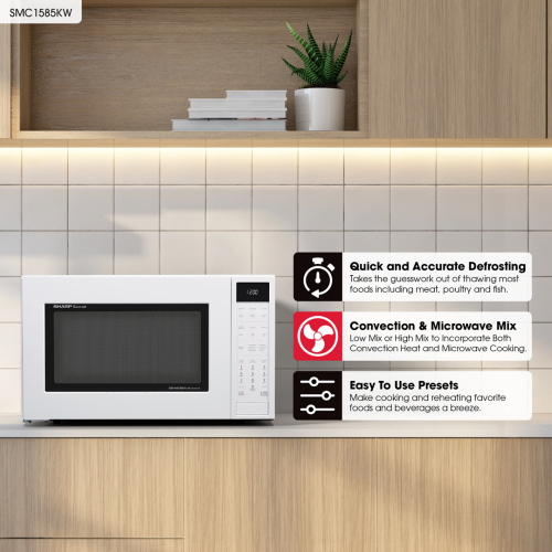 1.5 CF Carousel Countertop Microwave Oven, Convection