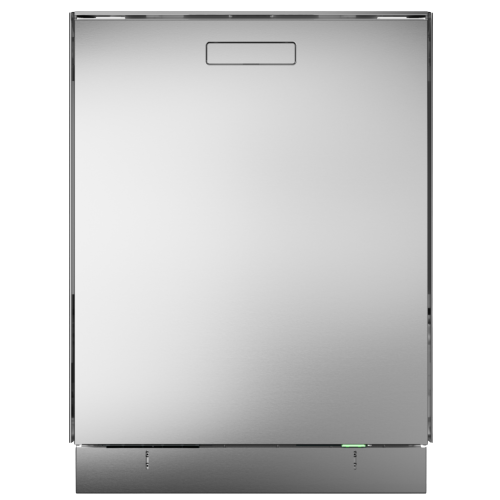 Stainless steel built-in dishwasher with minimalist handle and status light in kitchen & kitchenware appliance collection
