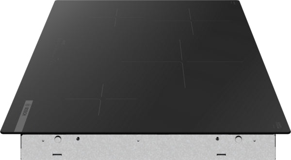 Black 30-inch induction cooktop without frame for modern kitchens in Bosch appliances collection