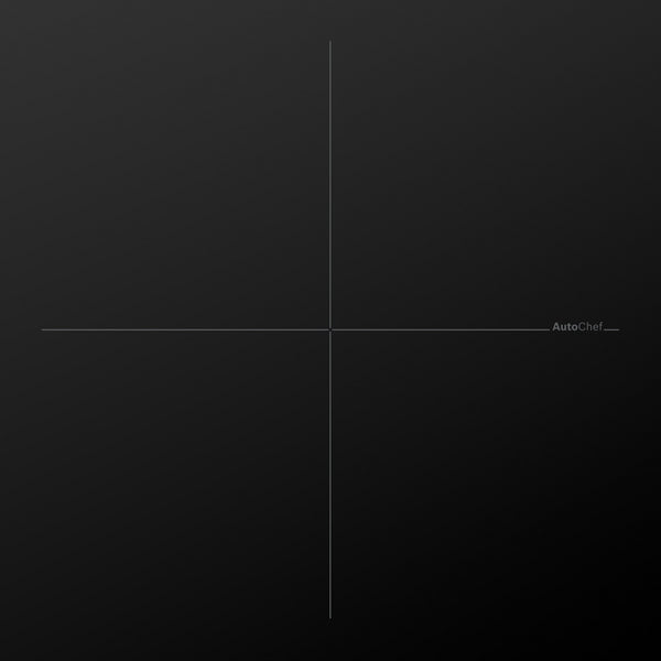 Black minimalist induction cooktop with four cooking zones and AutoChef feature in Bosch appliances collection