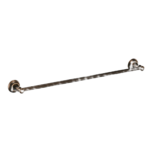 24-inch Mediterranean bronze towel bar with sleek round mounting brackets for bathroom home improvement projects