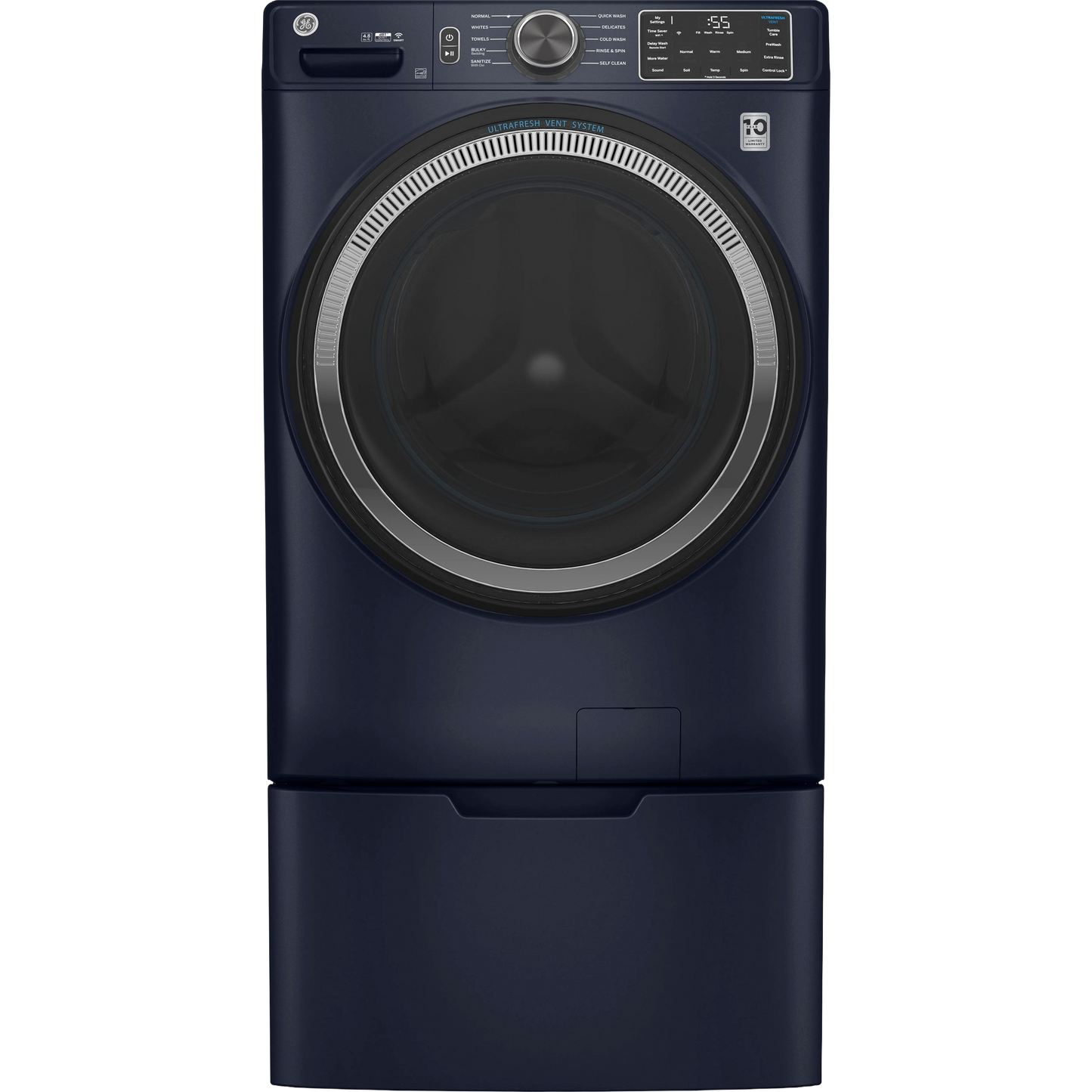 GE® ENERGY STAR® 4.8 cu. ft. Capacity Smart Front Load  Washer with UltraFresh Vent System with OdorBlock™ and Sanitize w/Oxi