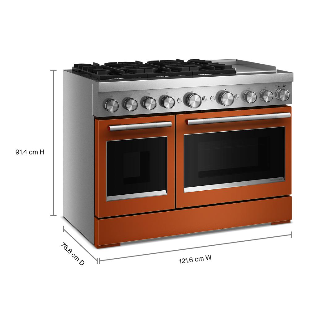 48-Inch 6 Burner Commercial-Style Dual Fuel Range with Griddle