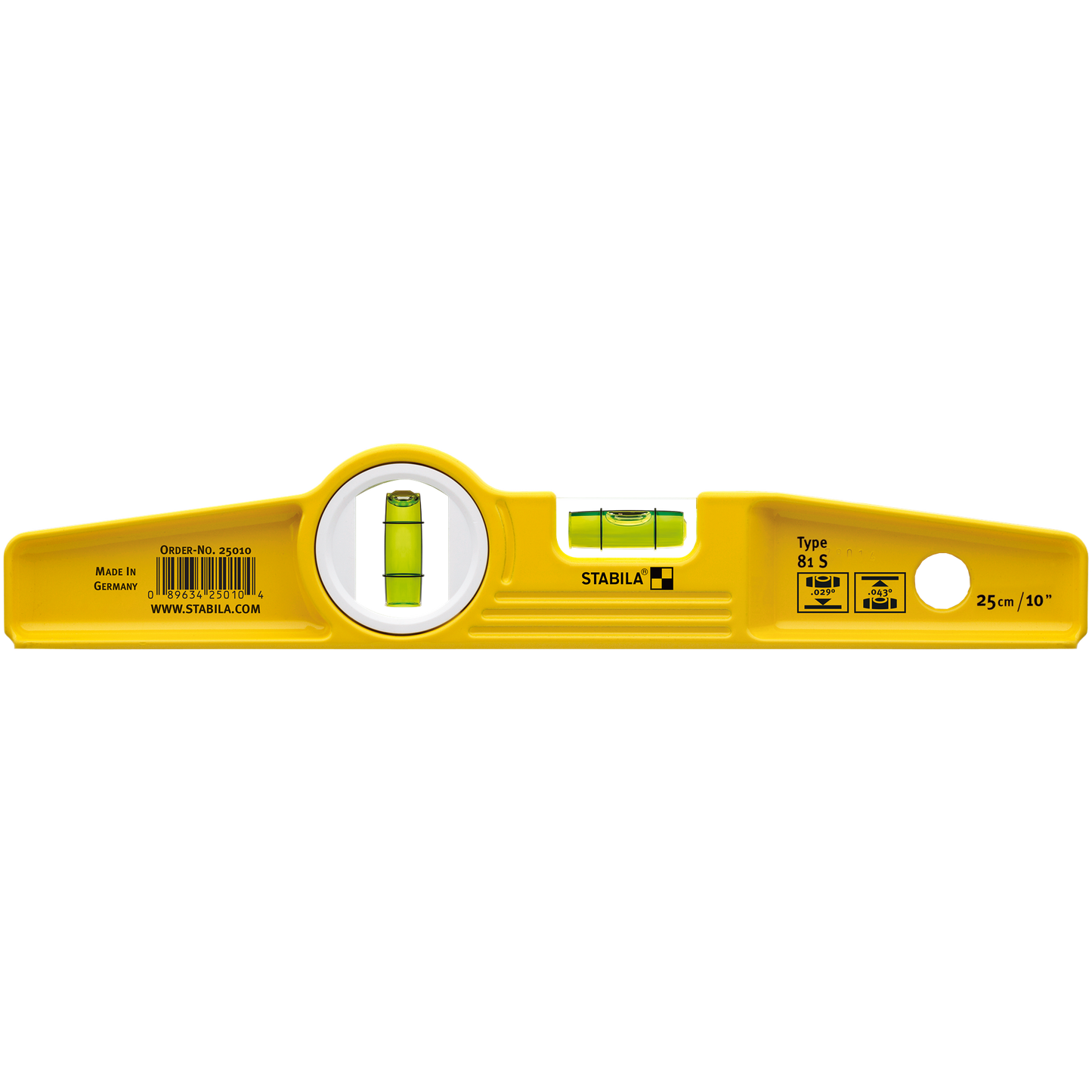 Stabila 10" Type 81S Die Cast Torpedo Level