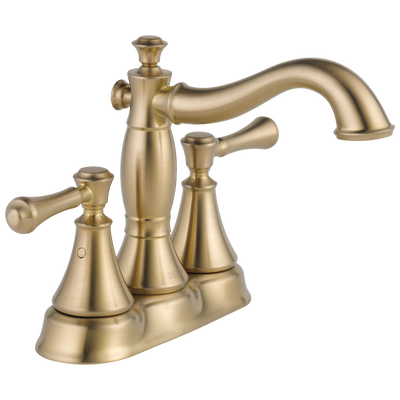 Champagne bronze two handle centerset bathroom faucet with vintage-inspired design for home improvement projects