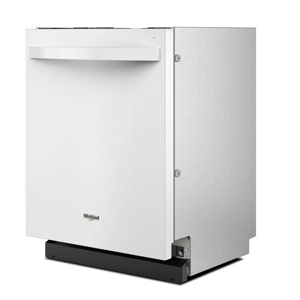 White built-in dishwasher with flush-mount design and black base in built-in dishwashers collection