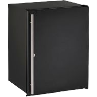 compact solid black ADA refrigerator with lock and reversible hinge for kitchen and home improvement use