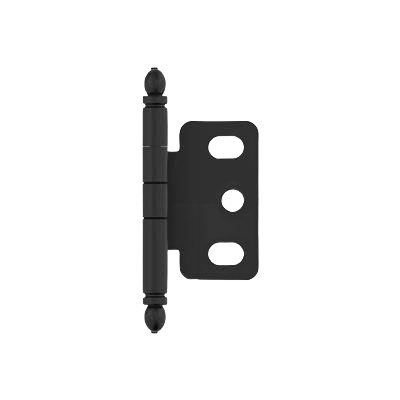 Matte black ball tip cabinet hinge designed for 3/4-inch door thickness in home improvement projects