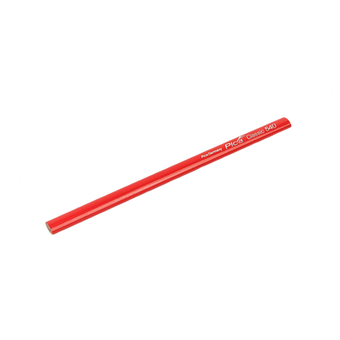 Red carpenter pencil with oval shape, durable wood for woodworking and measuring tools under $50 collection.
