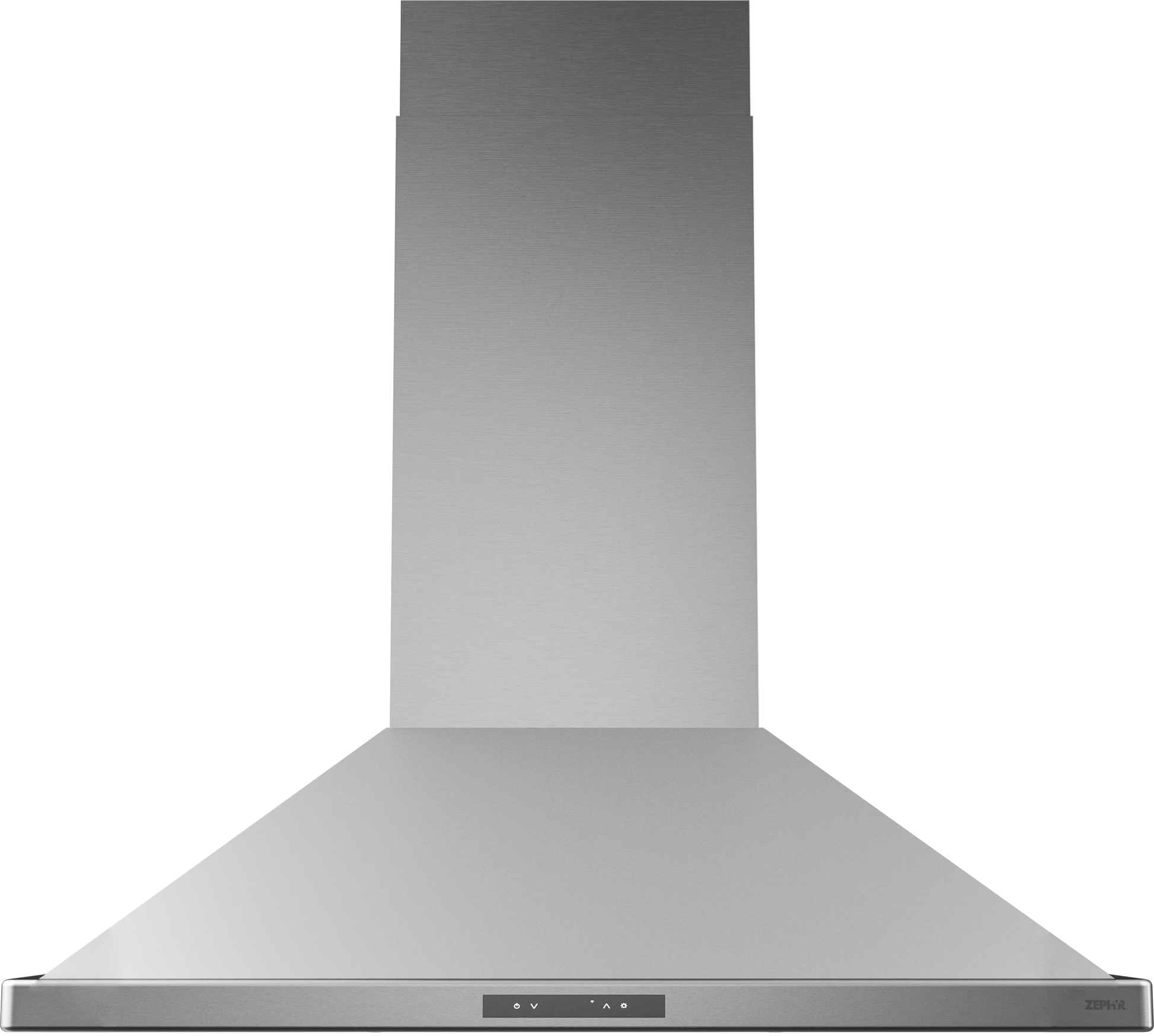 Stainless steel island range hood with LED lighting, touch controls, and magnetic duct covers from Range Hoods collection