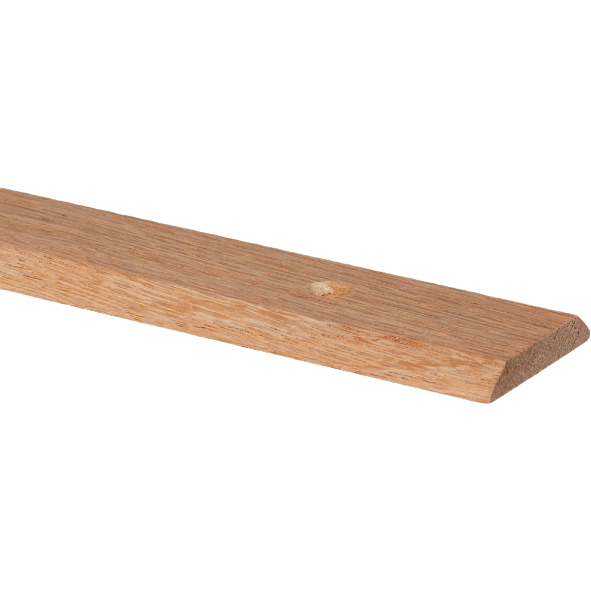 Unfinished hardwood seam binder strip with beveled edges, suitable for flooring tools and home improvement projects