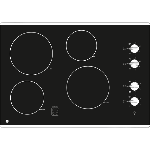 GE® 30" Built-In Knob Control Electric Cooktop