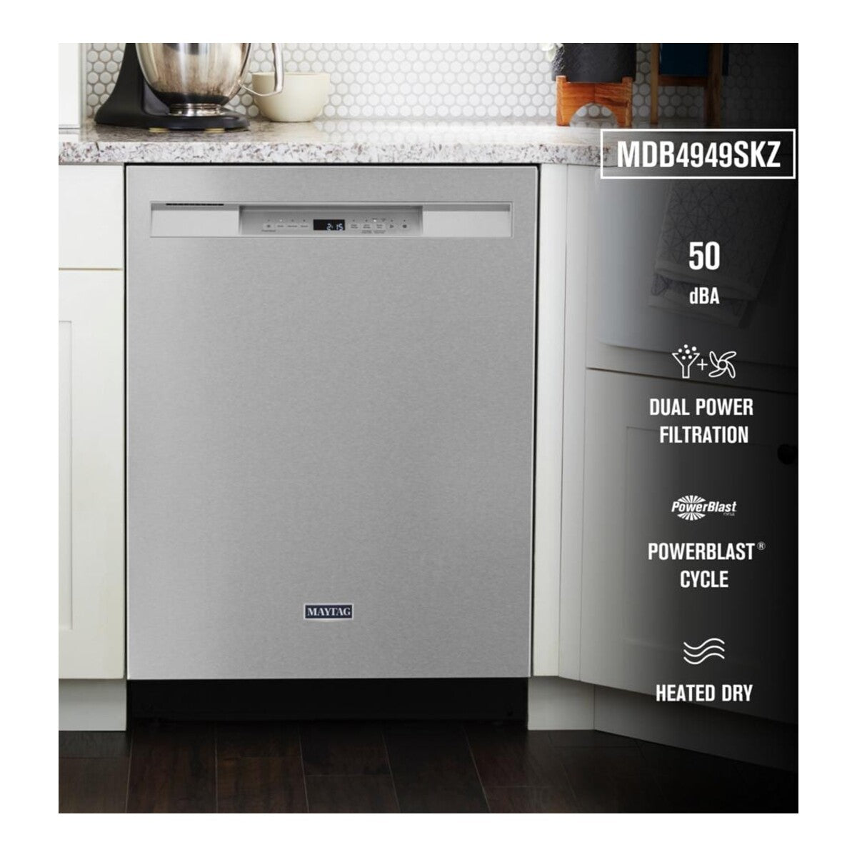 24” Front Control Dishwasher with Dual Power Filtration and PowerBlast® Cycle - 50 dBA