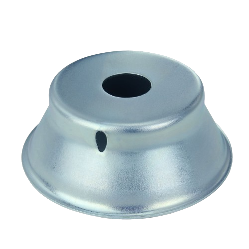 Metal guard component with circular opening and notch for John Deere parts and accessories collections