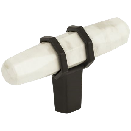 Carrione marble white cabinet knob with black bronze mounting for furniture hardware and home improvement projects under $50