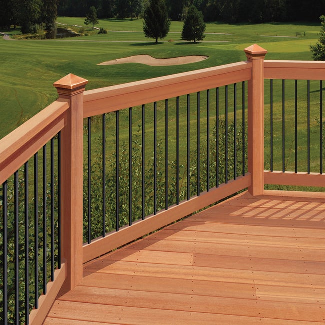 26 in. Black Round Aluminum Baluster (10-Pack)