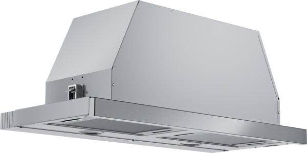 Stainless steel pull-out range hood with extendable visor and replaceable front panel for kitchen improvement projects
