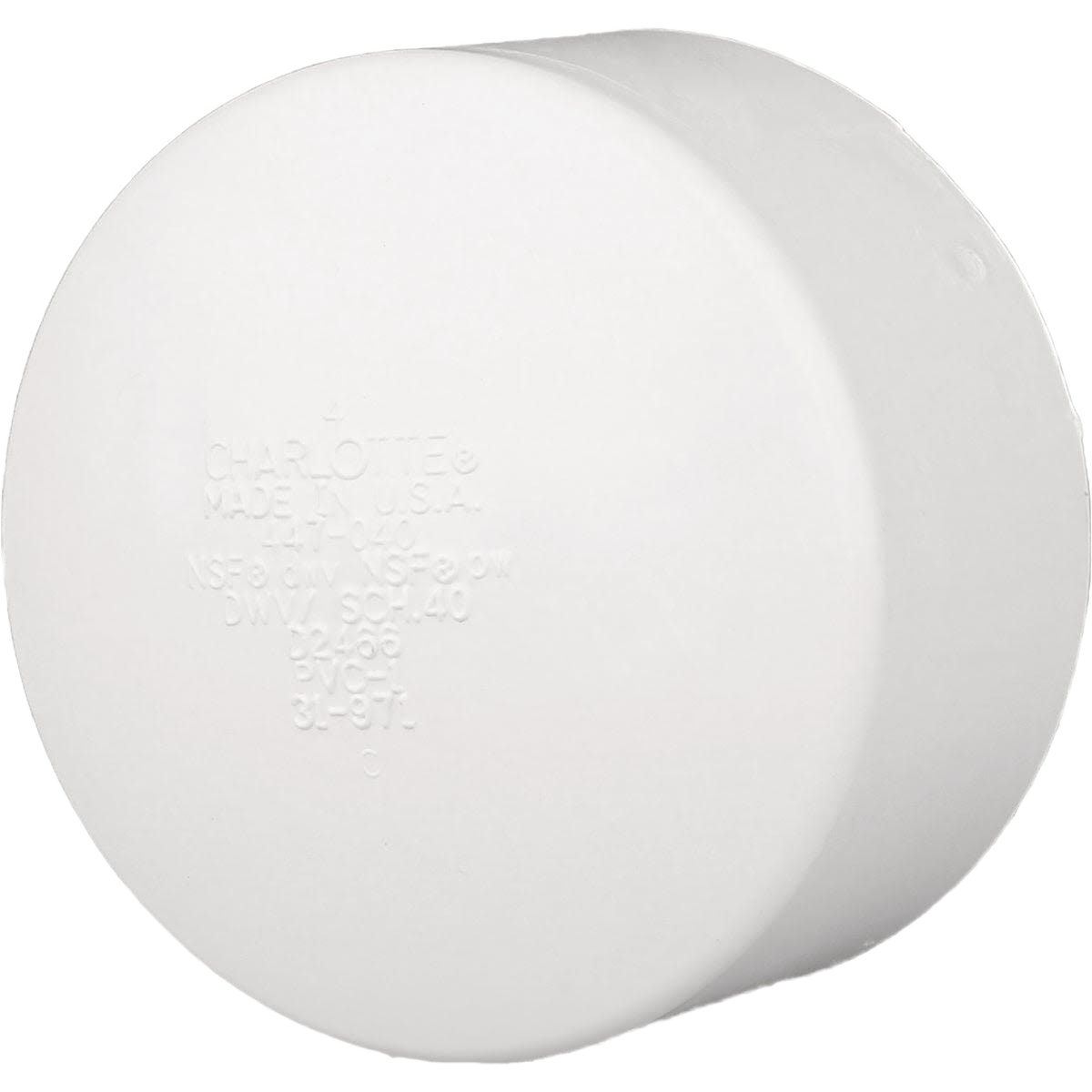 White Schedule 40 PVC pipe cap for 6-inch pipes in Plumbing and Pipes & Fittings collections under $50