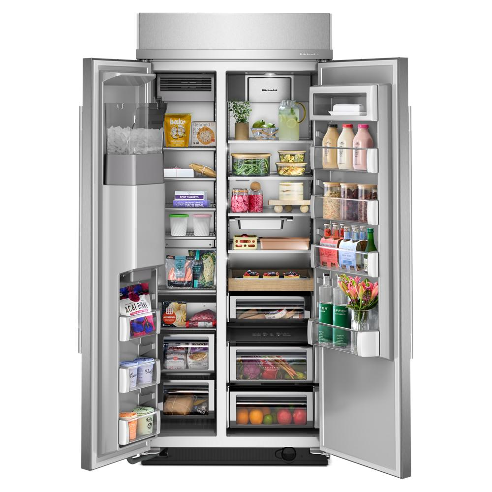 20.8 Cu. Ft. 36-Inch Built-In Side-by-Side Refrigerator with Exterior Water and Ice Dispenser with Measured Fill in PrintShield® Stainless Steel