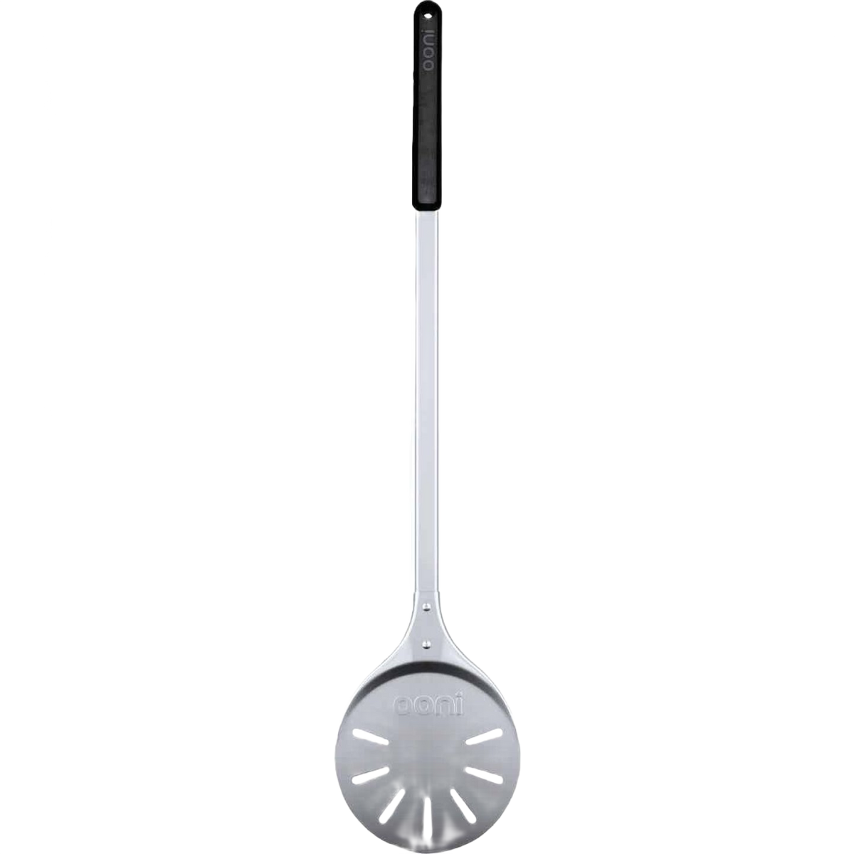 Anodized aluminum turning pizza peel with non-stick surface and black handle in grilling tools and outdoor living collections