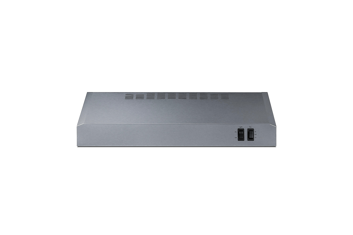 Stainless steel 20-inch under cabinet convertible range hood with ventilation controls in kitchen appliances collections