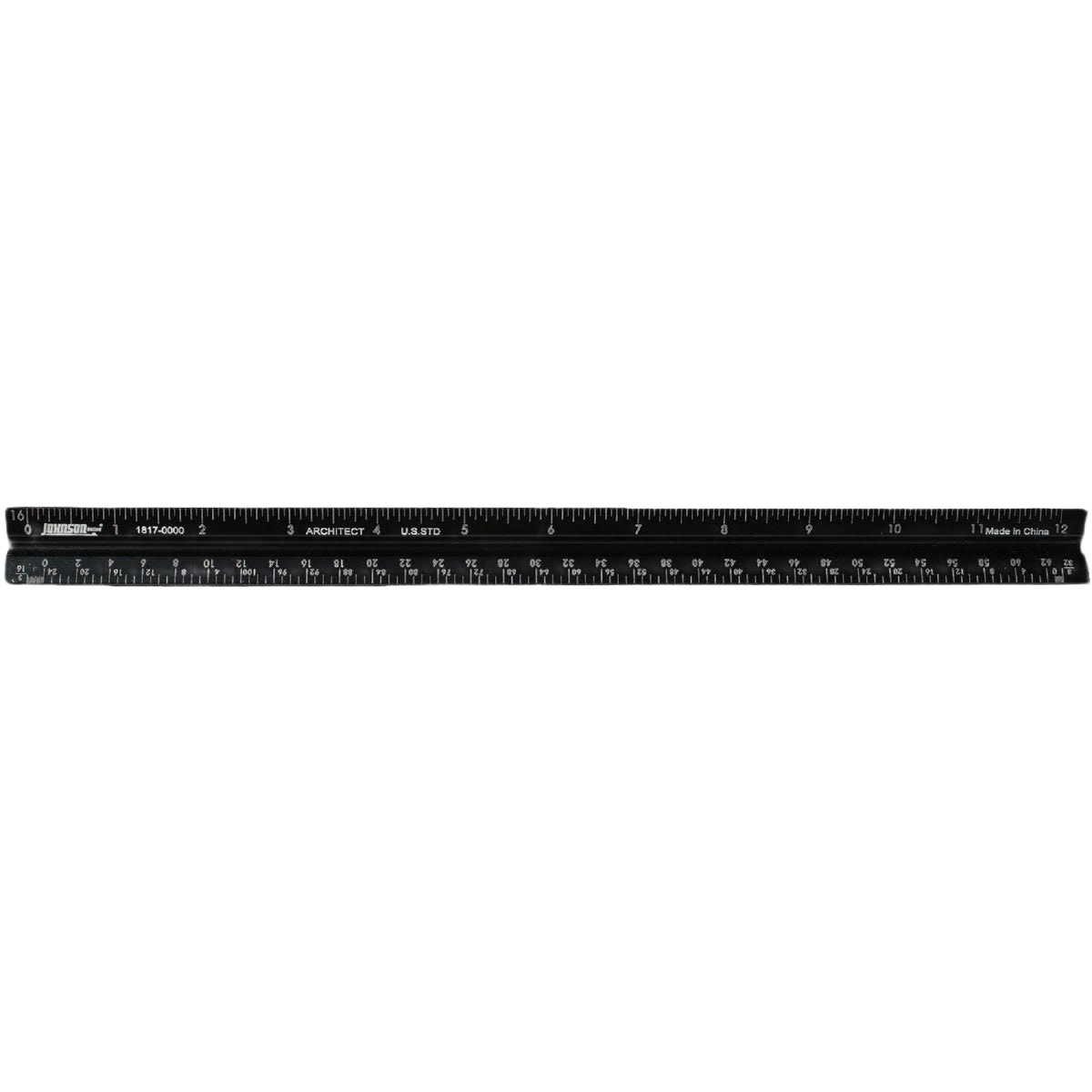 Black aluminum extruded triangular ruler with precise markings for measuring in woodworking and home improvement tools collection under $50