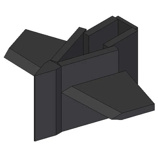 Black durable 4-way wedge tool designed for splitting wood and home improvement tasks