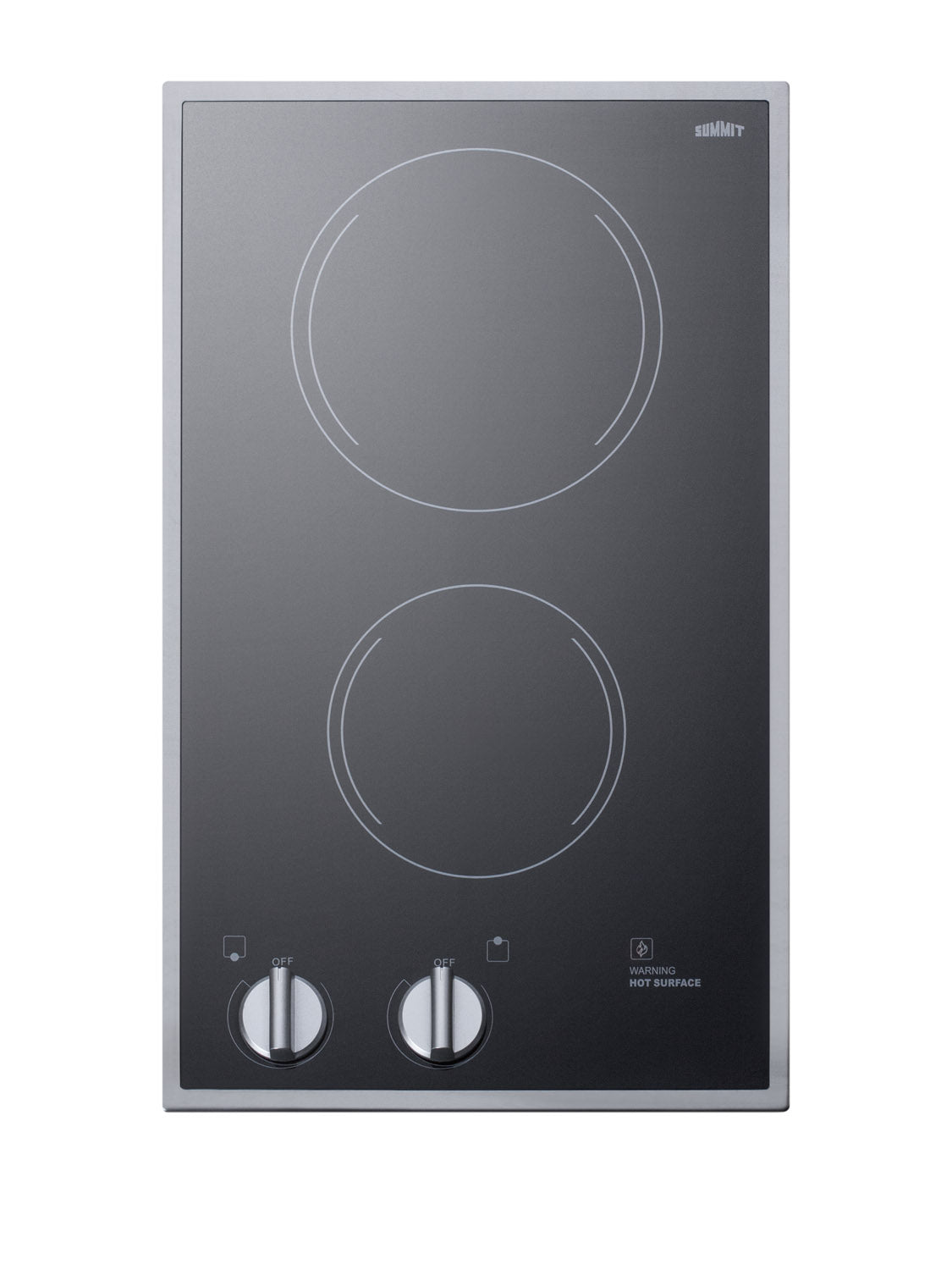 12" Wide 220/240V 2-Burner Radiant Cooktop