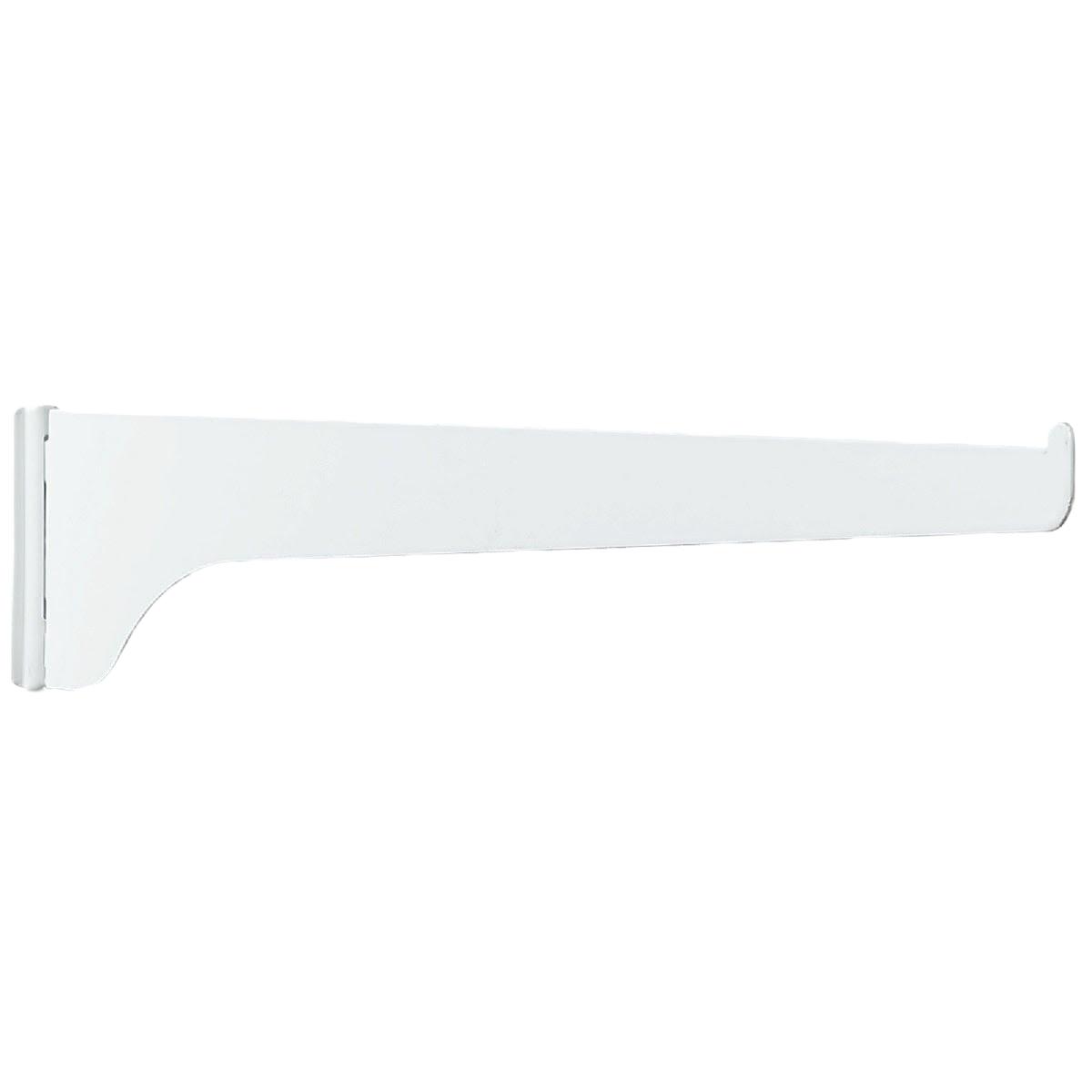 White steel 12-inch regular-duty shelf bracket for storage and organization in shelving accessories under $50
