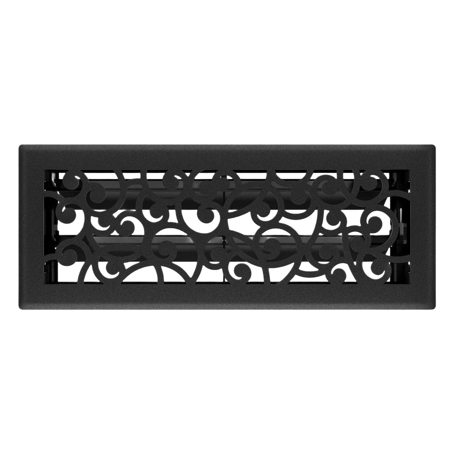 Black iron floor register with decorative scrollwork design for plumbing and home improvement under $50 collection